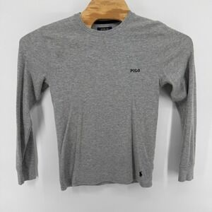 Polo Ralph Lauren Mens Gray Waffle Knit Long Sleeve Sleepwear Top Size S